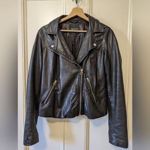 Madewell Washed Leather Motorcycle Jacket, Medium